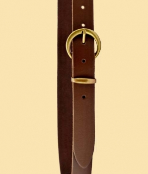 Preview: Klassischer Gürtel 3 cm - Spaltleder - braun - mit Schwerthalter . Schnalle rund